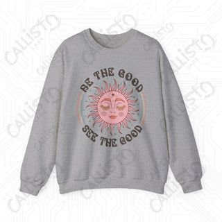 Be the Good See the Good Hippie Sun Crewneck Sweatshirt - S / Sport Grey