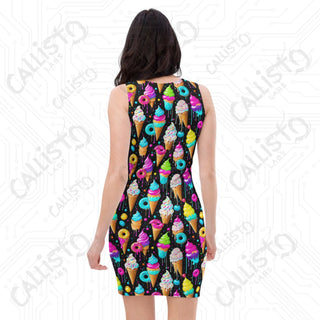 Black Colorful Ice Cream Bodycon dress - Women’s Dresses