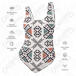 Boho Geometric One-Piece Swimsuit