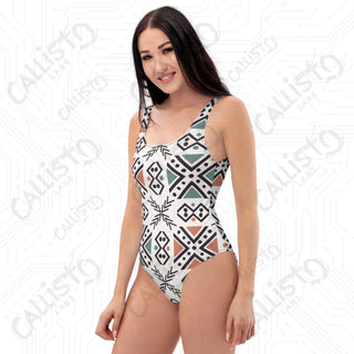 Boho Geometric One-Piece Swimsuit