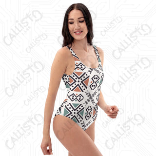 Boho Geometric One-Piece Swimsuit