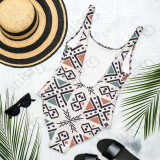 Boho Geometric One-Piece Swimsuit