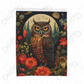 Boho Owl Velveteen Plush Blanket - Vibrant and Cozy Home Décor Essential - 60’ × 80’