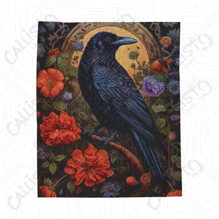 Boho Raven Velveteen Plush Blanket - Vibrant and Cozy Home Décor Essential - 50’ × 60’