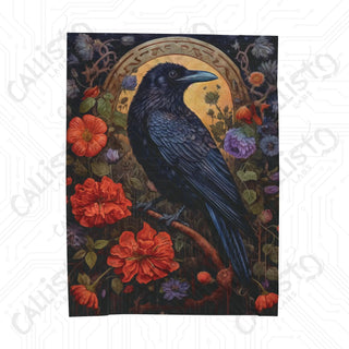 Boho Raven Velveteen Plush Blanket - Vibrant and Cozy Home Décor Essential - 60’ × 80’