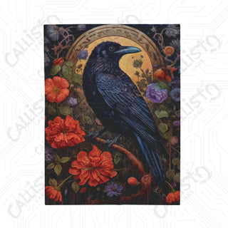 Boho Raven Velveteen Plush Blanket - Vibrant and Cozy Home Décor Essential - 30’ × 40’