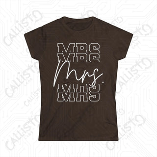 Chic Modern Bride ’Mrs.’ Women’s Softstyle Tee - Dark Chocolate / XL