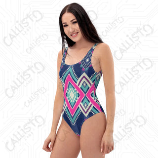 Colorful Aztec Style One-Piece Swimsuit