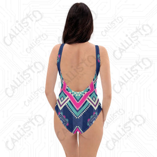 Colorful Aztec Style One-Piece Swimsuit