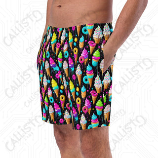 Colorful Ice Cream Swim Trunks - 2XS - Men’s Swim Trunks