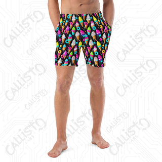 Colorful Ice Cream Swim Trunks - Men’s Swim Trunks