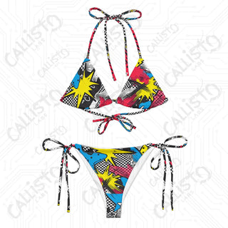 Comic Book POW Recycled String Bikini