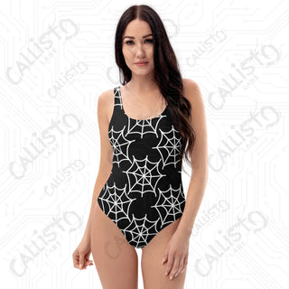 Dark Gothic Spider Web One-Piece Swimsuit - One Piece