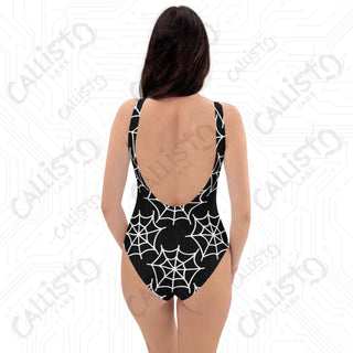 Dark Gothic Spider Web One-Piece Swimsuit - One Piece