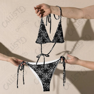 Dark Gothic Spider Web Recycled String Bikini