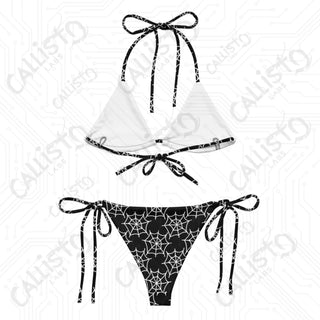 Dark Gothic Spider Web Recycled String Bikini