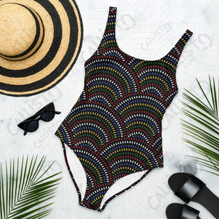 Dark Rainbow One-Piece Swimsuit - XS