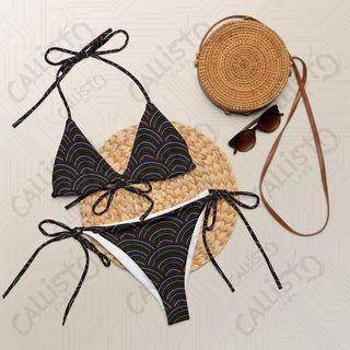 Dark Rainbow Recycled String Bikini - 2XS