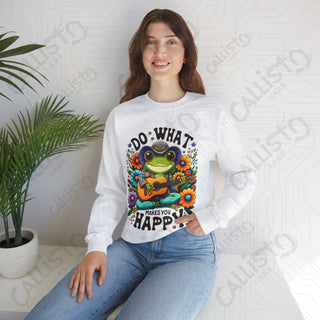 Do What Makes You Happy Positive Vibes Crewneck Sweatshirt