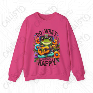 Do What Makes You Happy Positive Vibes Crewneck Sweatshirt - S / Heliconia