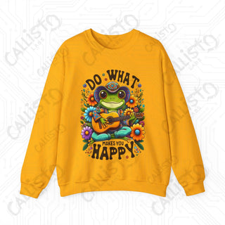 Do What Makes You Happy Positive Vibes Crewneck Sweatshirt - S / Gold