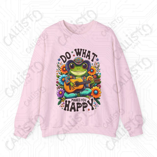 Do What Makes You Happy Positive Vibes Crewneck Sweatshirt - S / Light Pink