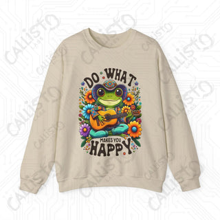 Do What Makes You Happy Positive Vibes Crewneck Sweatshirt - S / Sand