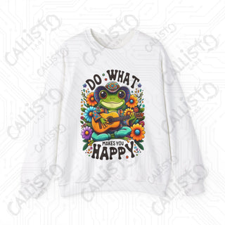 Do What Makes You Happy Positive Vibes Crewneck Sweatshirt - S / White