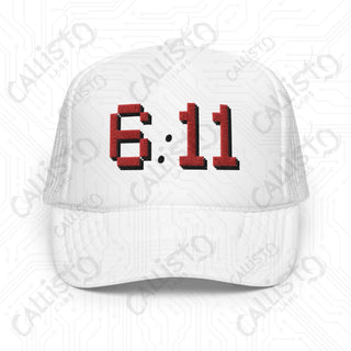 6:11 Bible Scripture Foam trucker hat - White