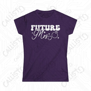 Future Mrs. Women’s Softstyle Wedding Tee - Elegant Bridal Apparel - Purple / S