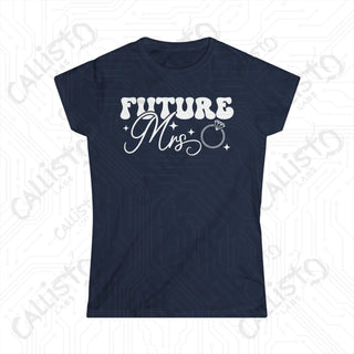 Future Mrs. Women’s Softstyle Wedding Tee - Elegant Bridal Apparel - Navy / S