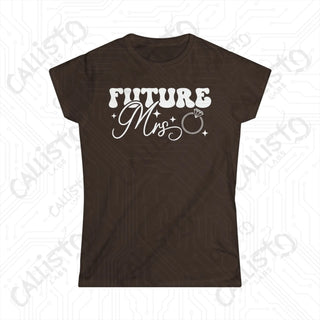 Future Mrs. Women’s Softstyle Wedding Tee - Elegant Bridal Apparel - Dark Chocolate / XL