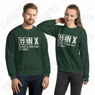 GenX Raised on Hose Water Funny Unisex Sweatshirt - Forest Green / S