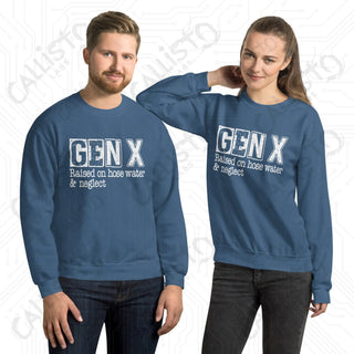 GenX Raised on Hose Water Funny Unisex Sweatshirt - Indigo Blue / S