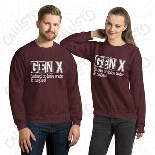 GenX Raised on Hose Water Funny Unisex Sweatshirt - Maroon / S