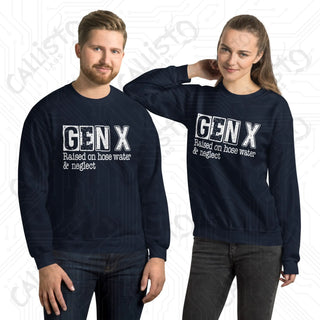 GenX Raised on Hose Water Funny Unisex Sweatshirt - Navy / S