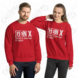 GenX Raised on Hose Water Funny Unisex Sweatshirt - Red / S