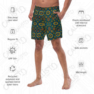 Geometric Circle Swim Trunks - Men’s Swim Trunks