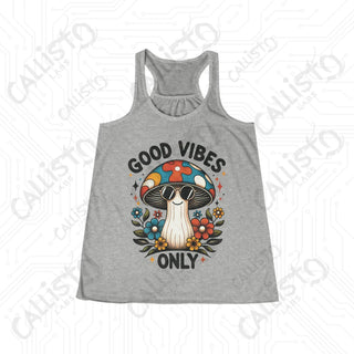 Good Vibes Only Flowy Racerback Tank - Athletic Heather / S