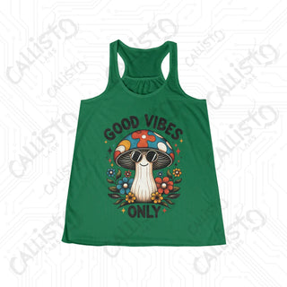 Good Vibes Only Flowy Racerback Tank - Kelly / L