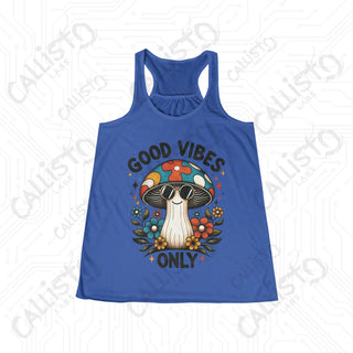 Good Vibes Only Flowy Racerback Tank - True Royal / XS