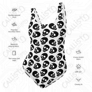 Gothic Skulls One-Piece Swimsuit - One Piece