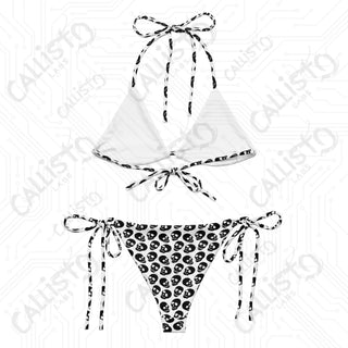 Gothic Skulls Recycled String Bikini