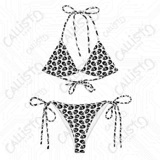 Gothic Skulls Recycled String Bikini