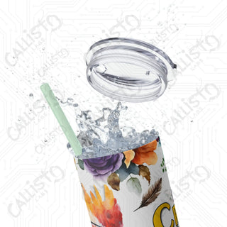 I’m Not Crazy I Prefer The Term Mentally Hilarious Sarcastic Rooster Skinny Tumbler with Straw 20oz