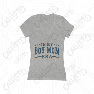 ’In My Boy Mom Era’ Deep V-Neck Tee - Jersey Short Sleeve - 2XL / Athletic Heather