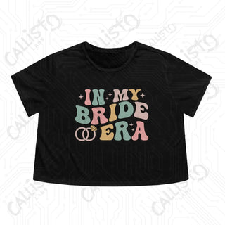 In My Bride Era Flowy Cropped Tee - Black / S