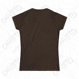 In My Engaged Era’ Women’s Bachelorette Softstyle Tee - brown t-shirt with back design on woman