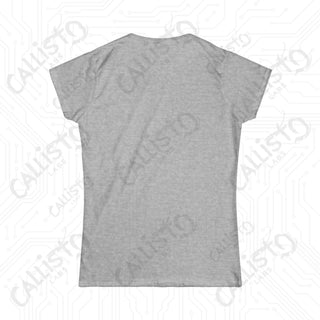 Women’s softstyle tee featuring the back of a grey shirt