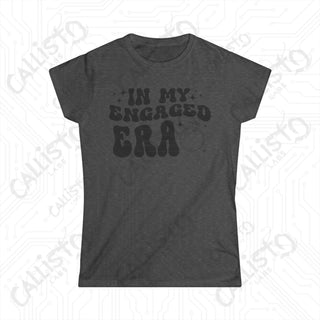 Black softstyle tee with ’In My Engaged Era’ design